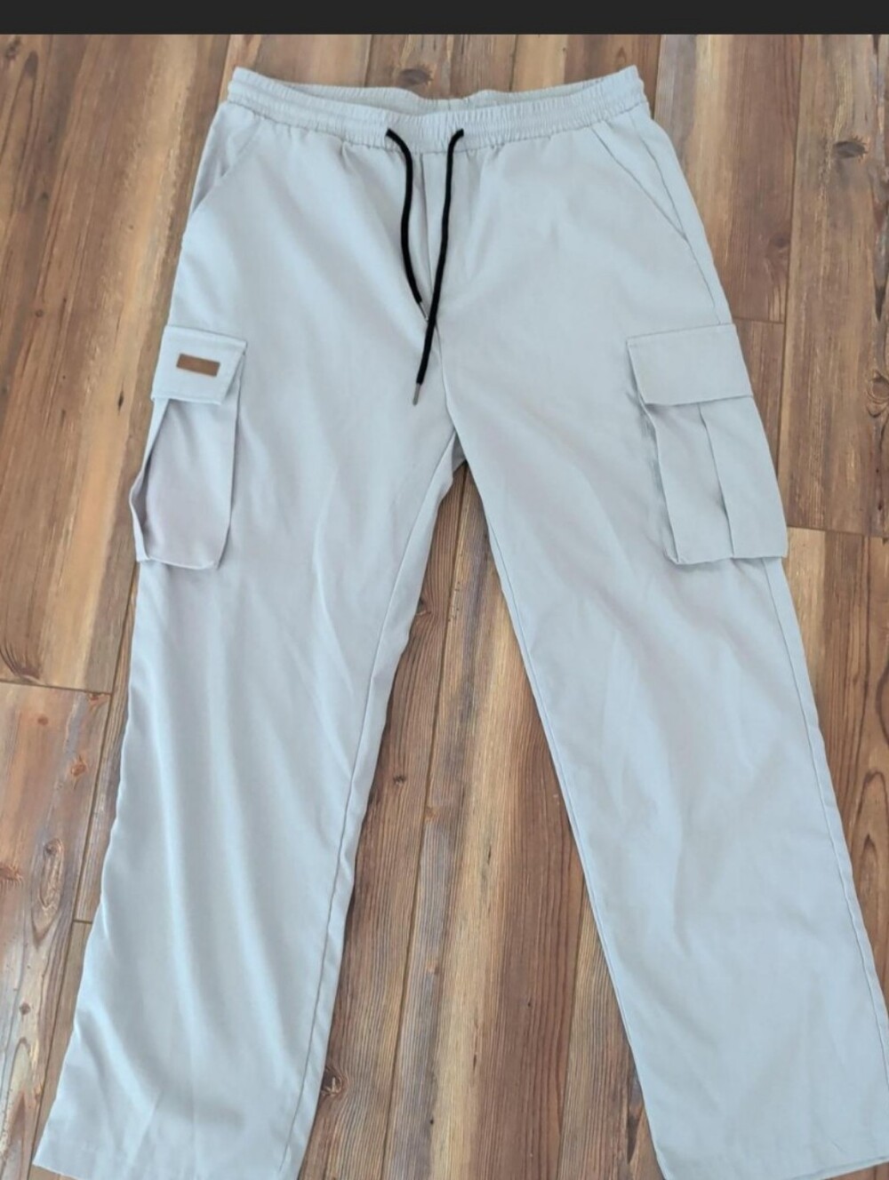 NEW w/o Tags. Men's Light Gray Cargo Pants with Drawstring